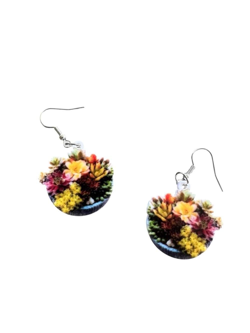Colorful Floral Drop Style Acrylic Earrings